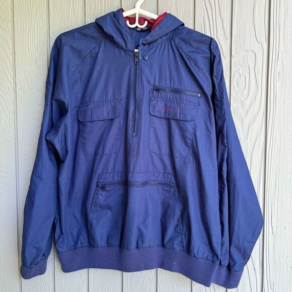 Vintage 80s Spalding Pullover Jacket L | Hooded Tennis Windbreaker Unisex - Picture 3 of 8